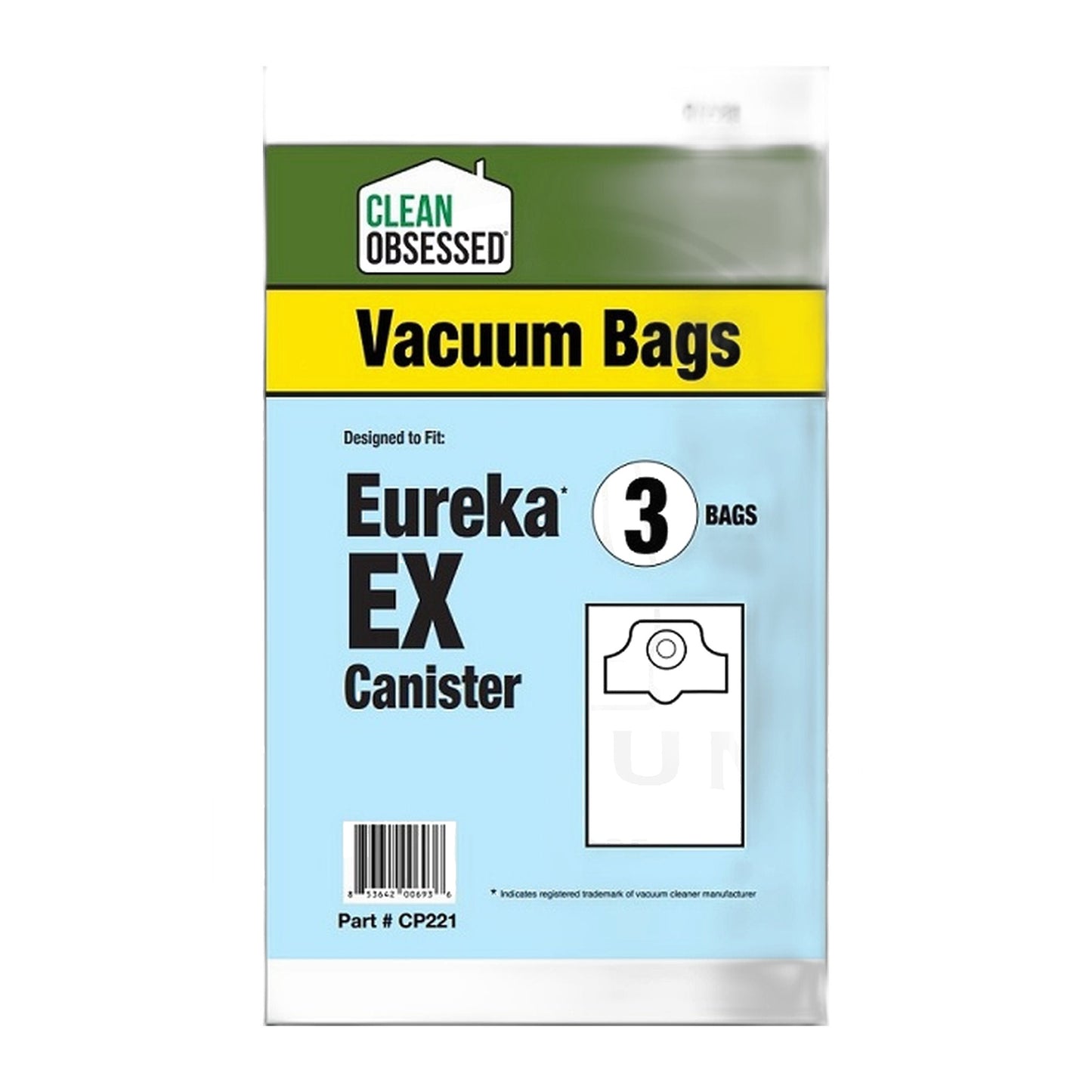 Clean Obsessed Type EX Micro Paper Vacuum Bags for Eureka (3-Pack)