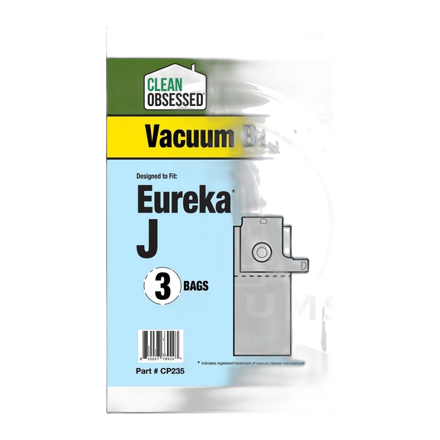 Clean Obsessed Type J Micro Paper Vacuum Bags for Eureka (3-Pack)
