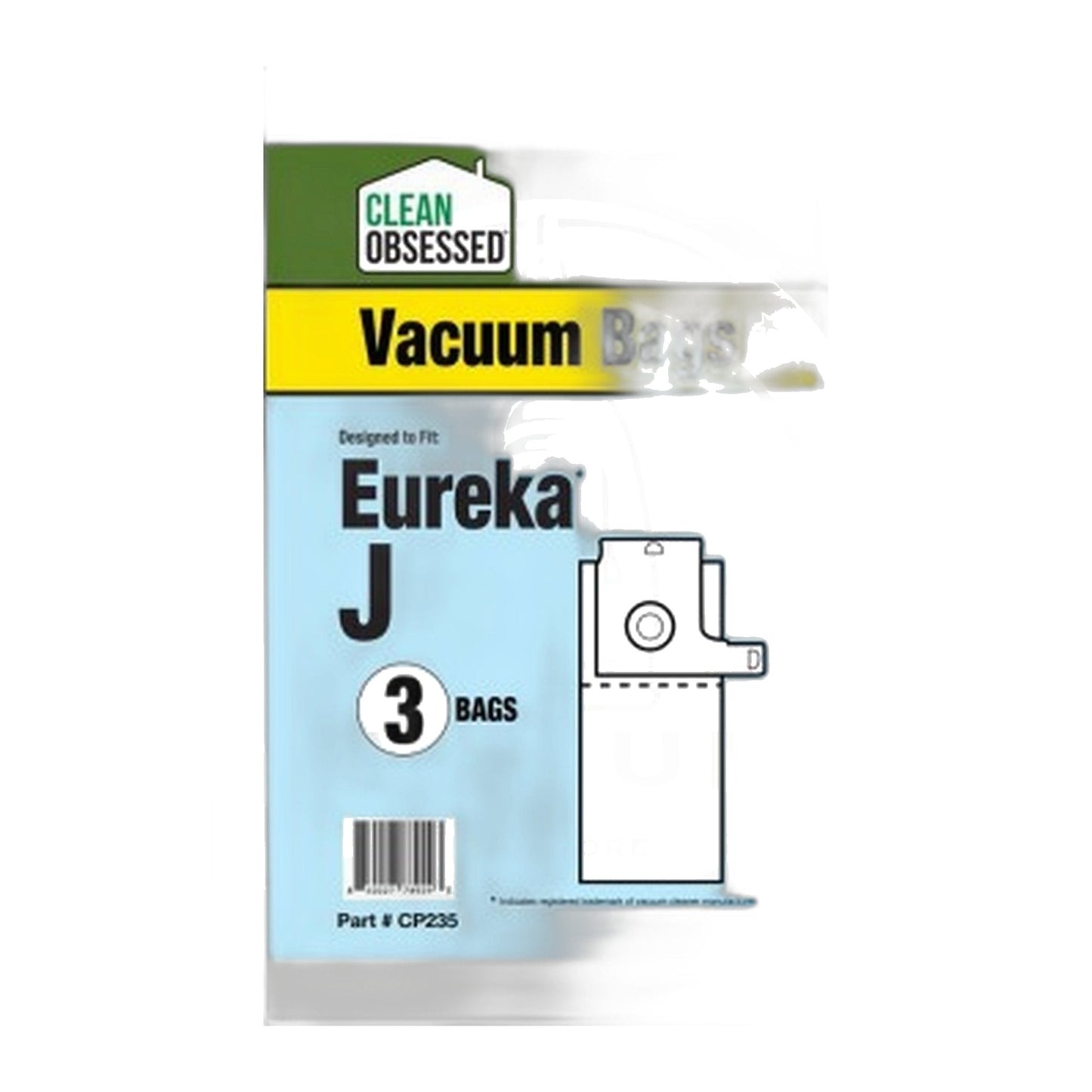 Clean Obsessed Type J Micro Paper Vacuum Bags for Eureka (3-Pack)