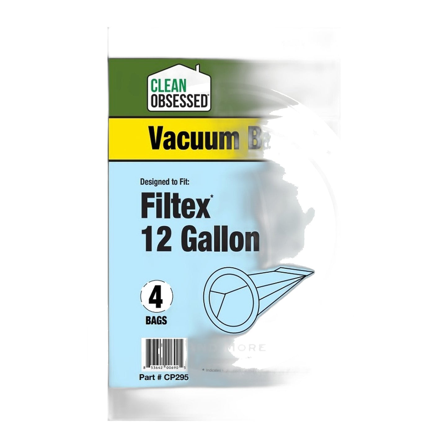 Clean Obsessed Filtex 12-Gallon Micro Paper Central Vac Bags, 4-Pack