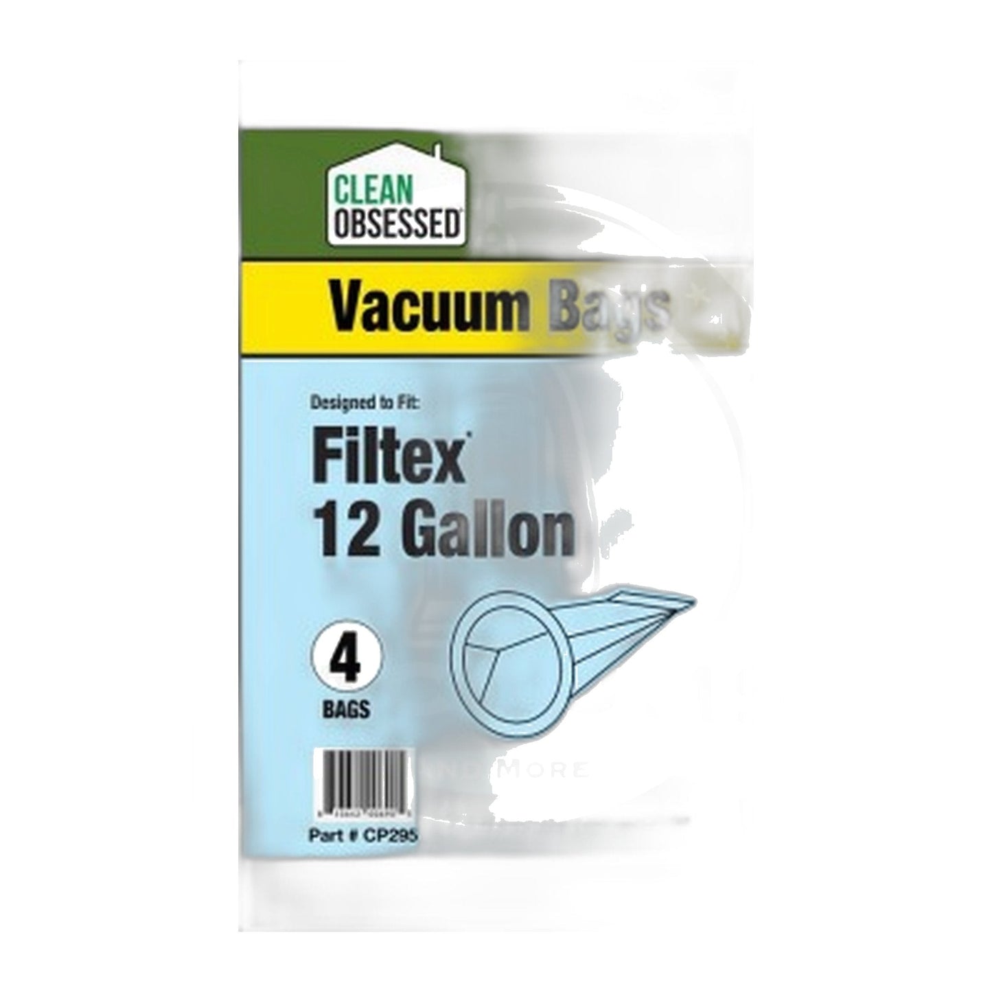 Clean Obsessed Filtex 12-Gallon Micro Paper Central Vac Bags, 4-Pack