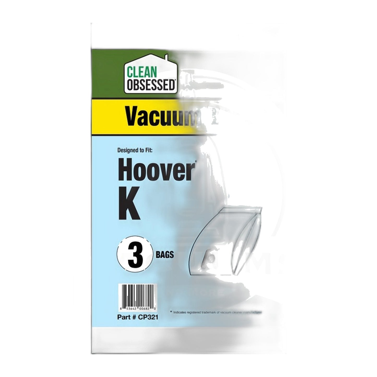Clean Obsessed Hoover Type K Micro Filtration Vacuum Bags, 3-Pack