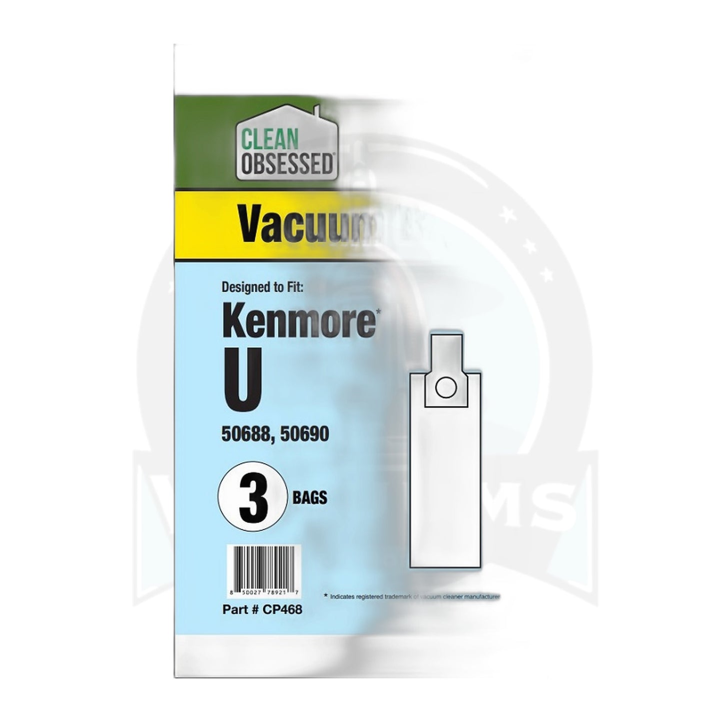 Kenmore 50688 50690 Type U Micro Vacuum Bags, 3-Pack