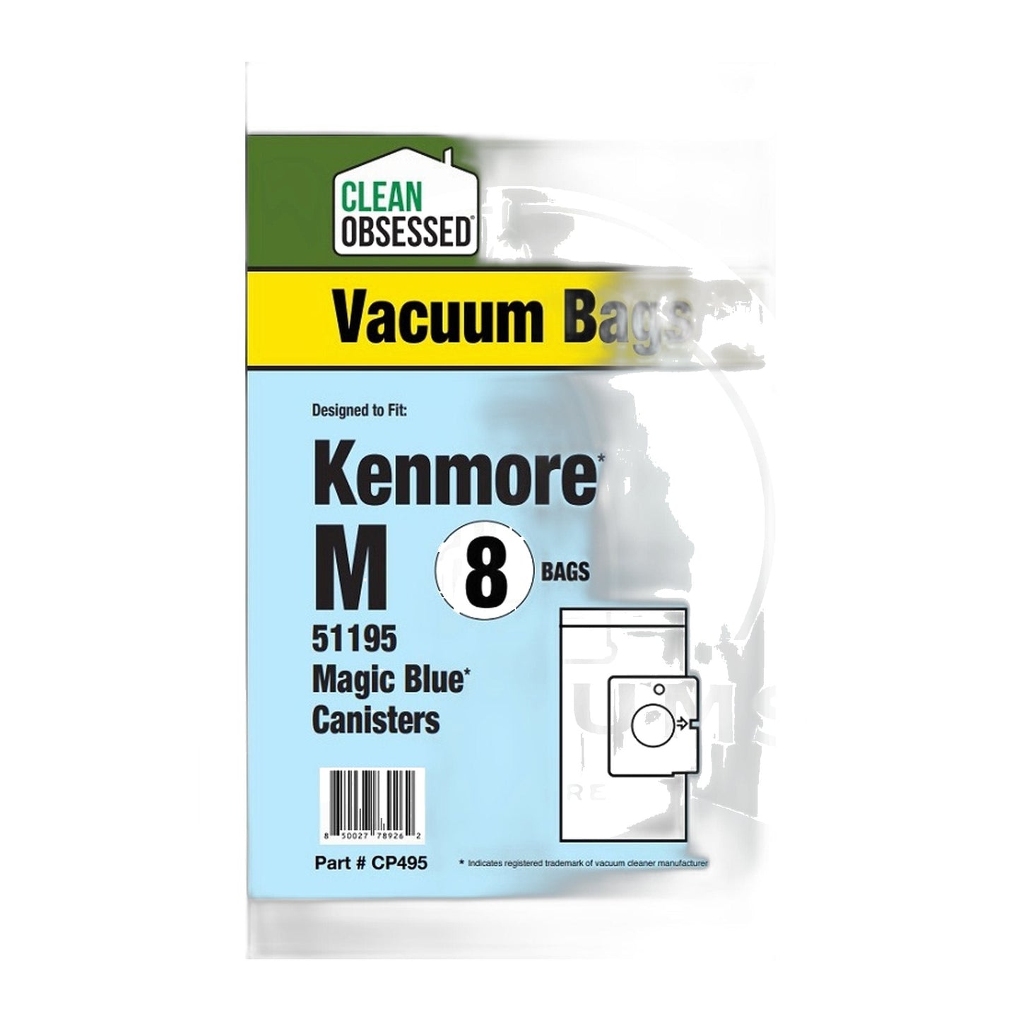 Kenmore Type M Magic Blue Micro Bags for 51195 (8-Pack)
