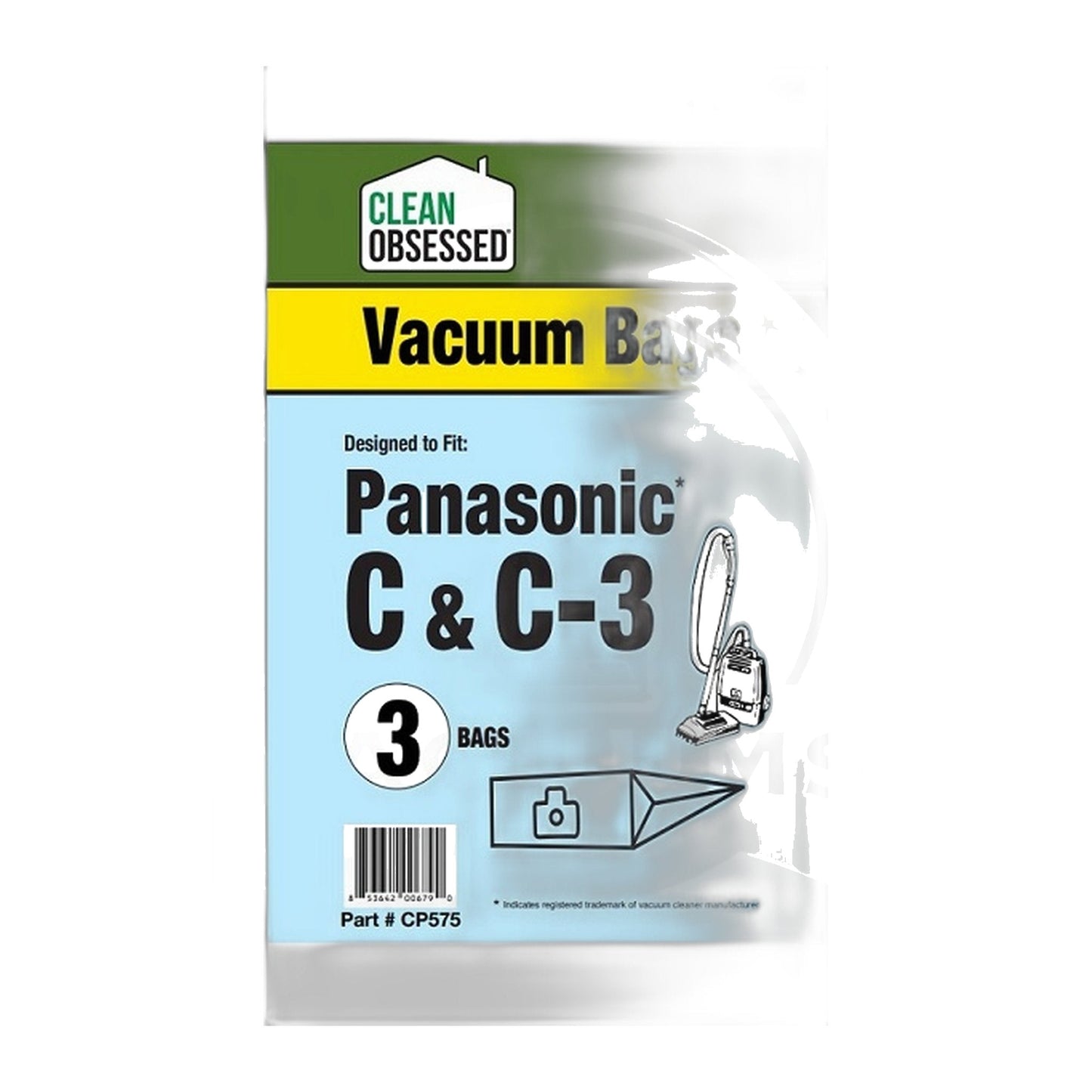Clean Obsessed Panasonic Type C & C-3 Micro Paper Bags 3-Pack
