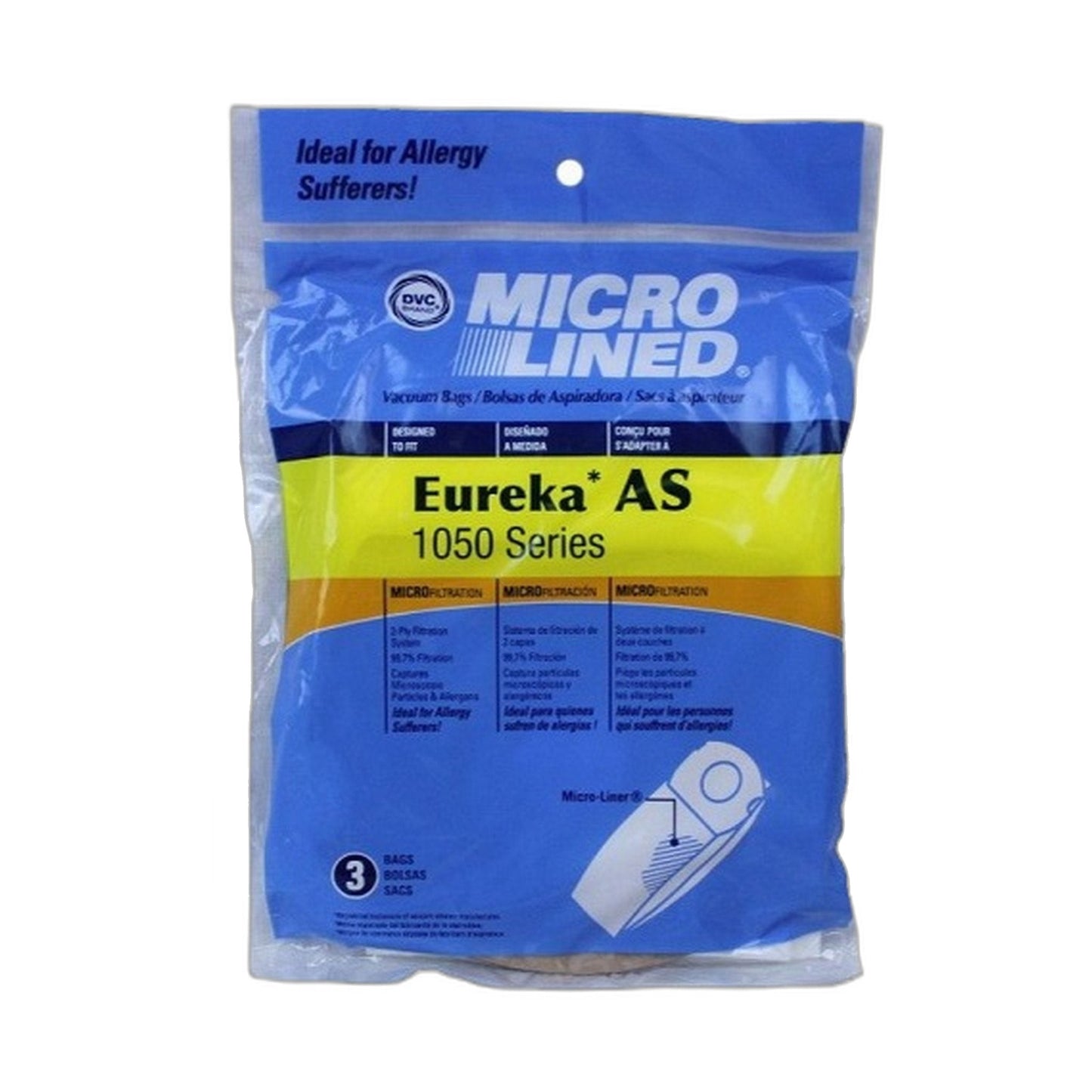 DVC Eureka Type AS Micro Filtration Paper Bags, 3-Pack