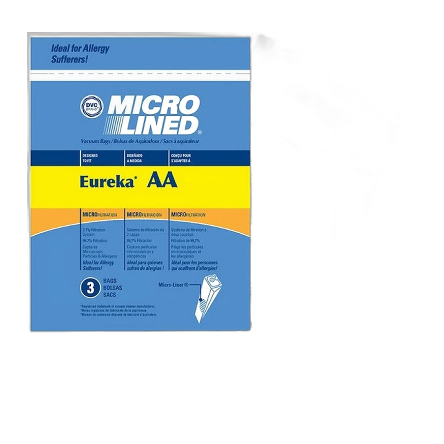 DVC Eureka Type AA Paper Vacuum Bags, 3-Pack