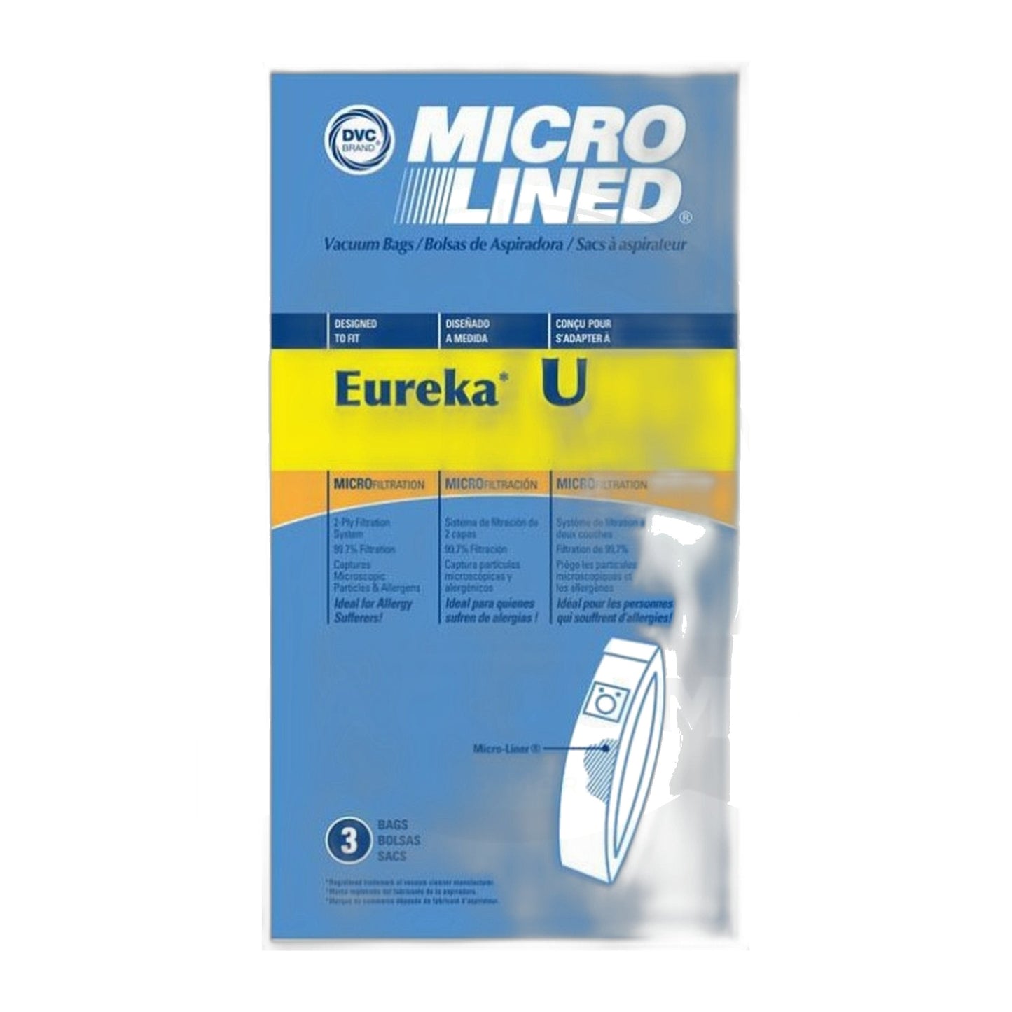 Eureka Type U Micro-Filtration Vacuum Bags, 3-Pack (DVC)