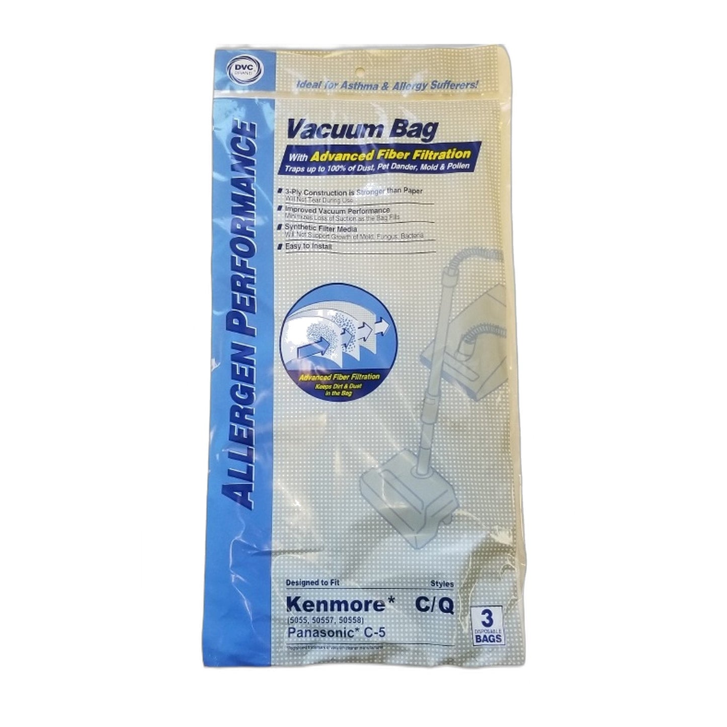 Kenmore Type Q Synthetic Allergen Bags for 50558 (3-Pack)