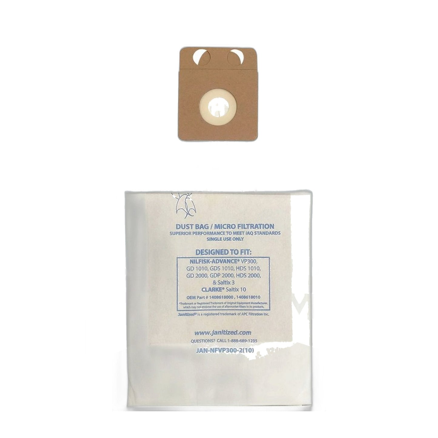 Nilfisk GD1010 & VP300 Paper Vacuum Bags (10-Pack)