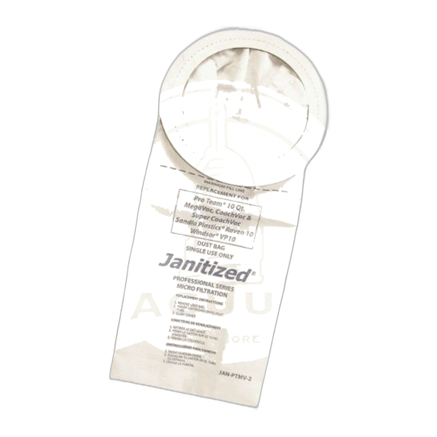 Janitized Paper Bags for Windsor VacPac 10 & ProTeam 10Qt, 10-Pack