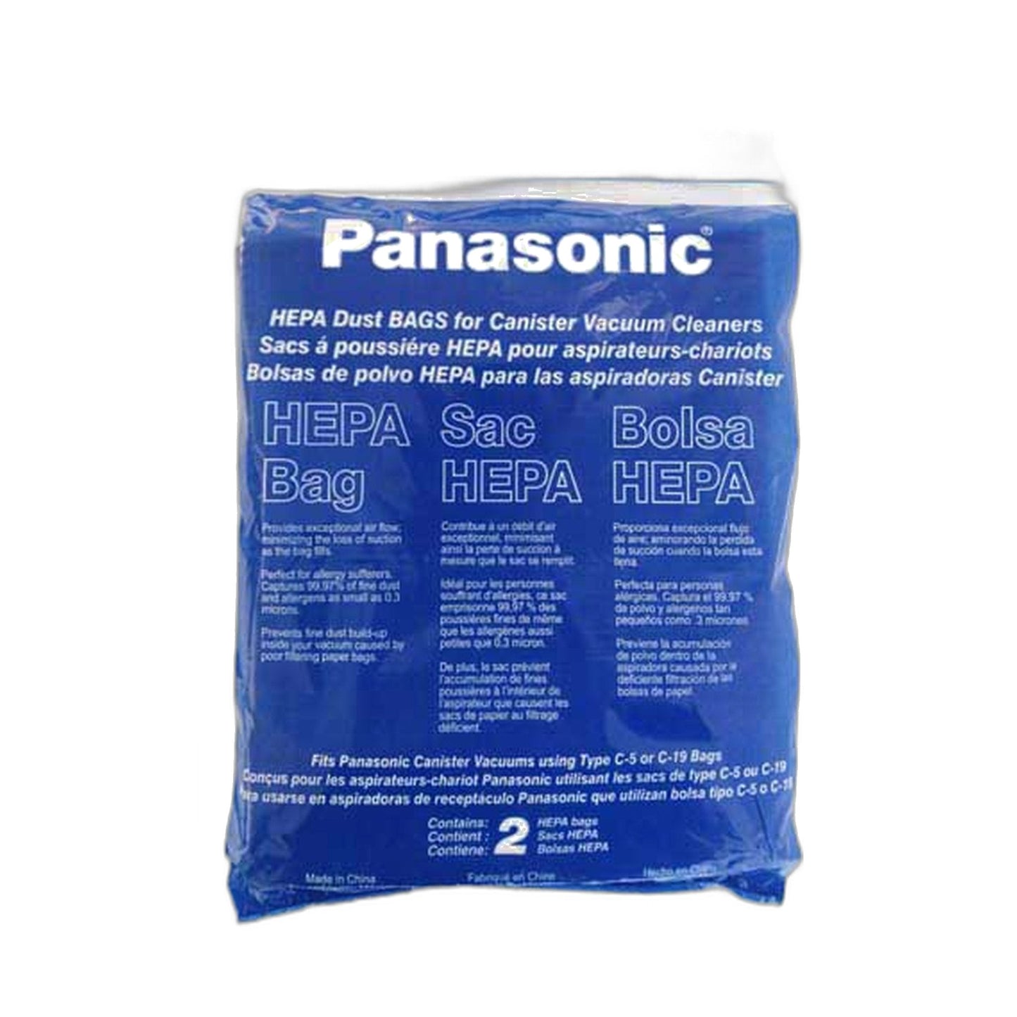 Panasonic Type C-19 / C-5 HEPA Vacuum Bags (2-Pack)