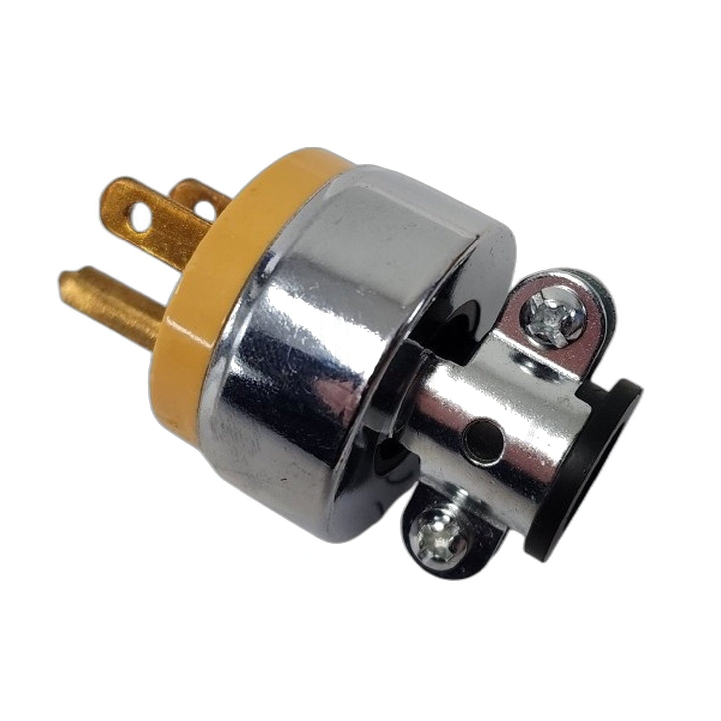 Fitall Male Plug 3-Prong, Metal Armored, Yellow Body