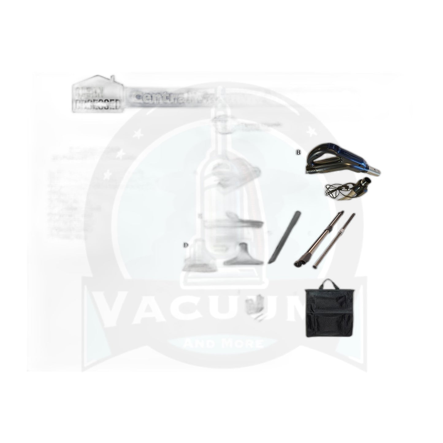 Clean Obsessed SEBO Central Vac Kit - 30' Pigtail Hose, 12" Black Powerhead