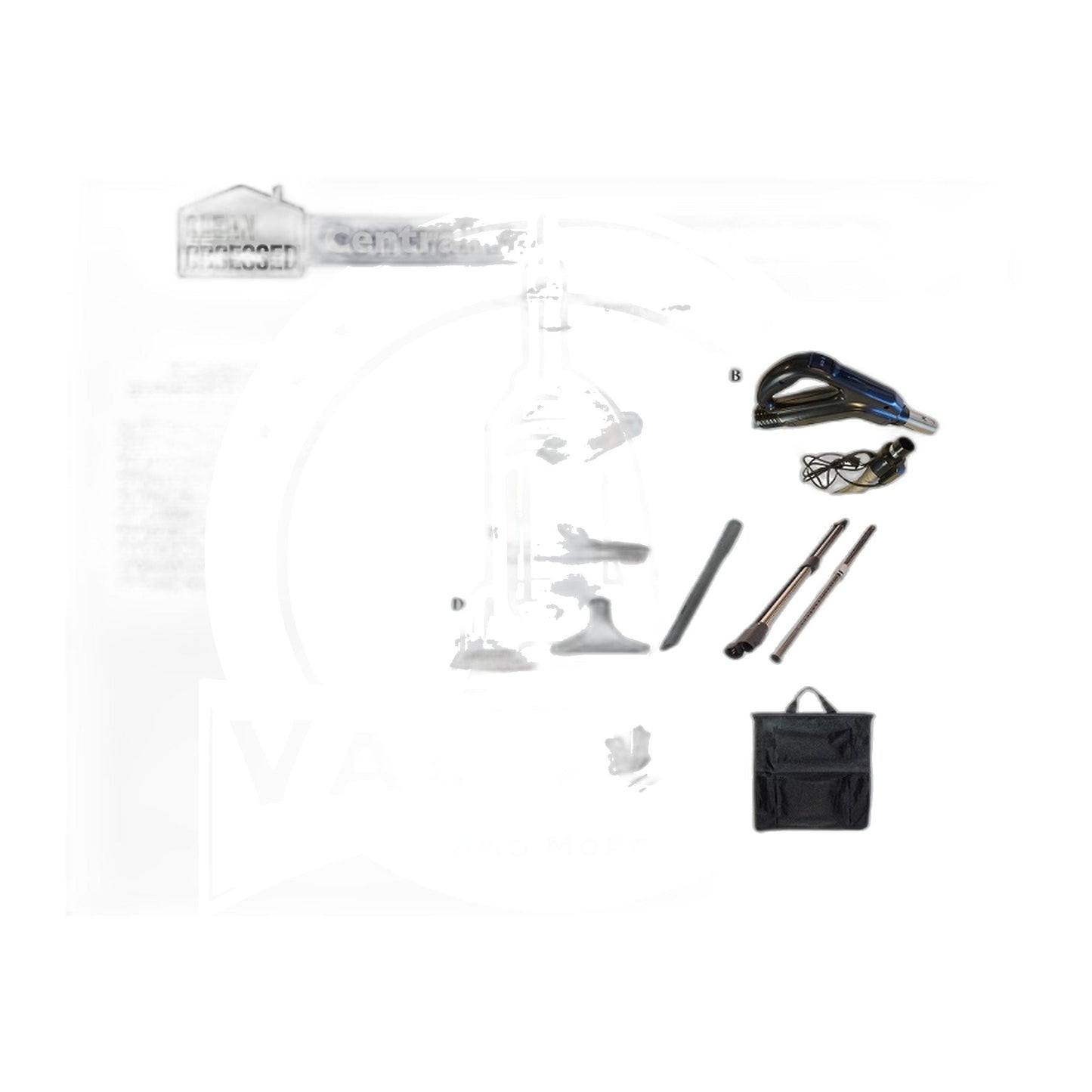 Clean Obsessed SEBO Central Vac Kit - 30' Pigtail Hose, 12" Black Powerhead