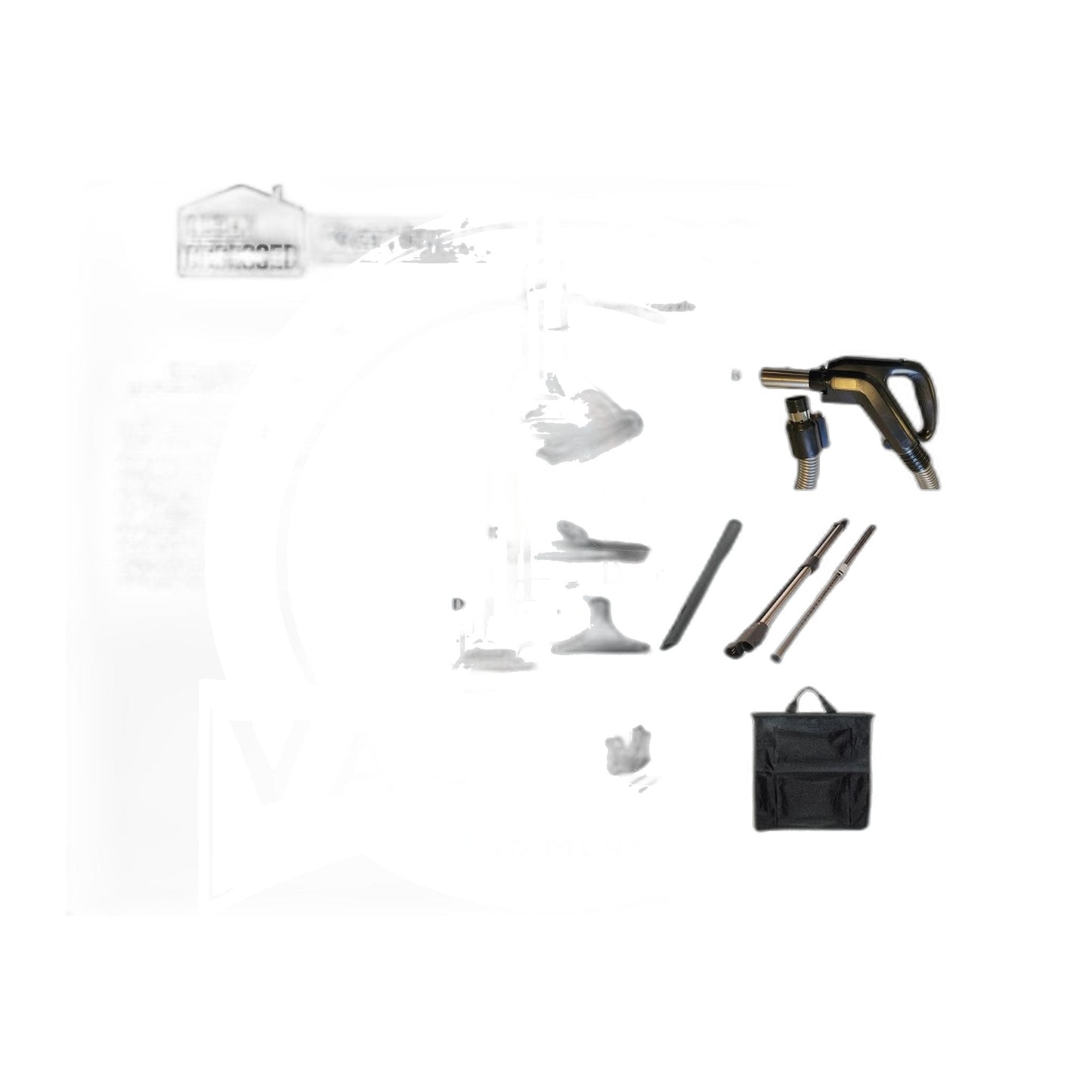 Clean Obsessed SEBO Central Vac Kit - 35' Direct-Connect Hose, 12" Black Powerhead