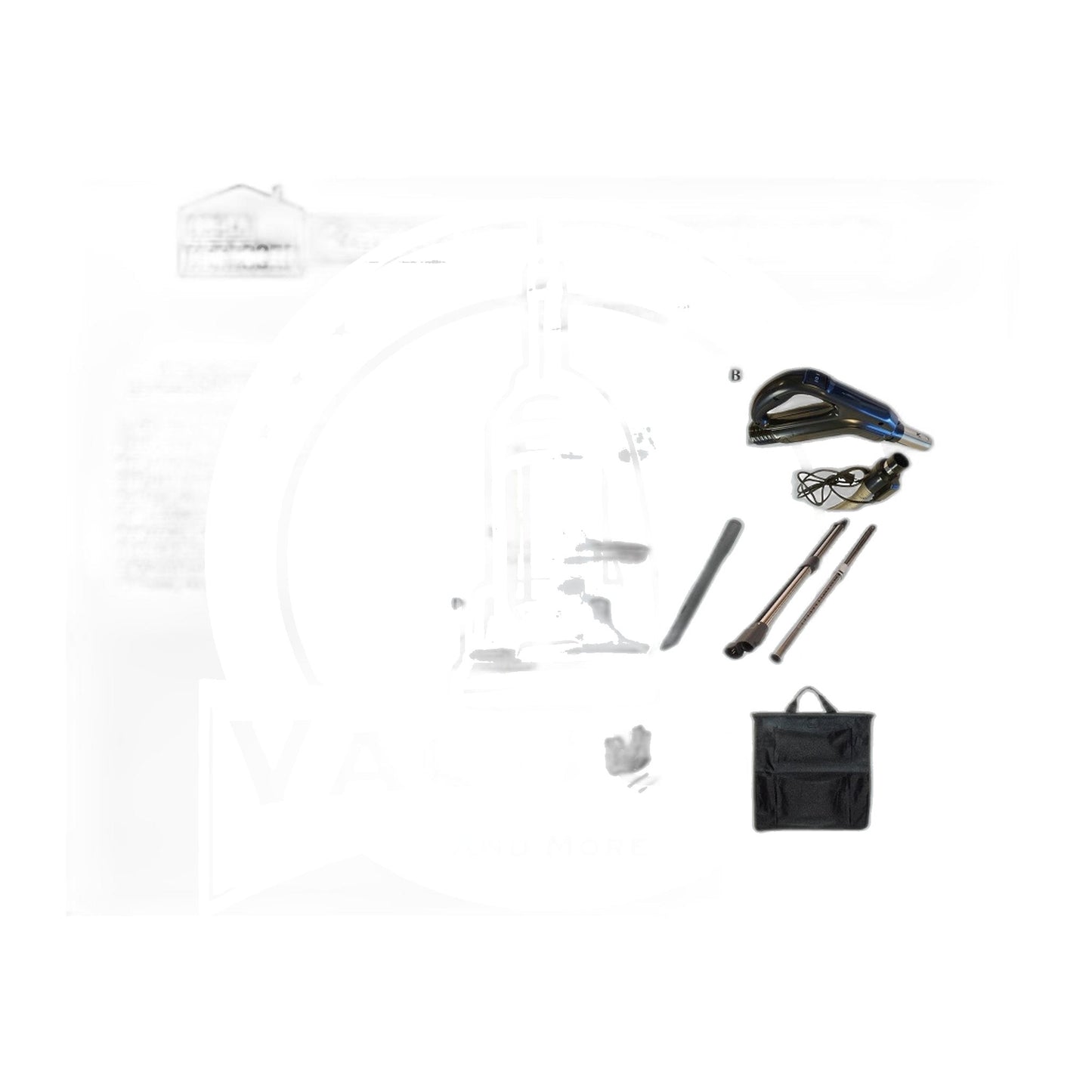 Clean Obsessed SEBO Central Vac Kit - 35' Pigtail Hose, 15" Black Powerhead