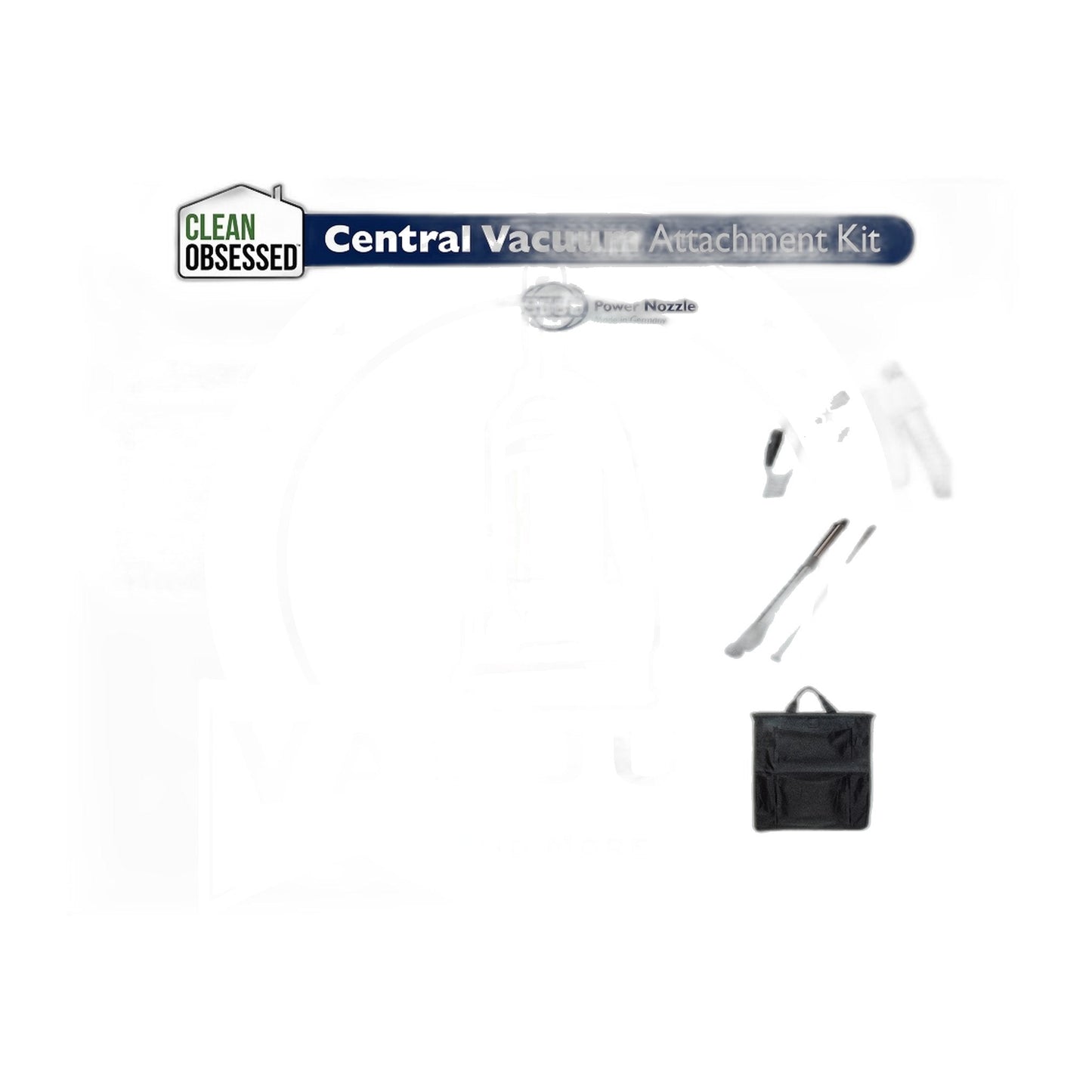 Clean Obsessed SEBO Central Vacuum Kit - 30' Pigtail Hose, 12" White Powerhead