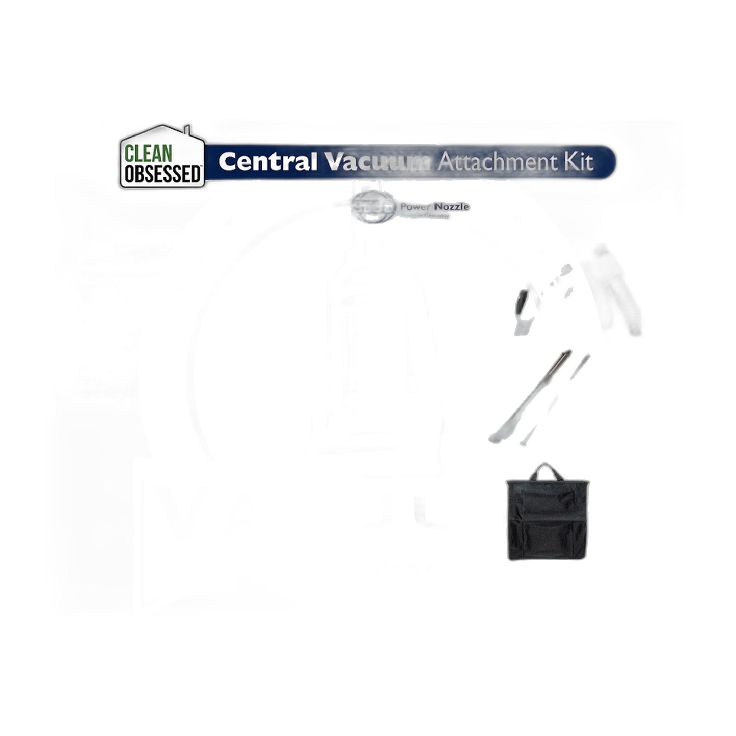 Clean Obsessed SEBO Central Vacuum Kit - 30' Pigtail Hose, 12" White Powerhead