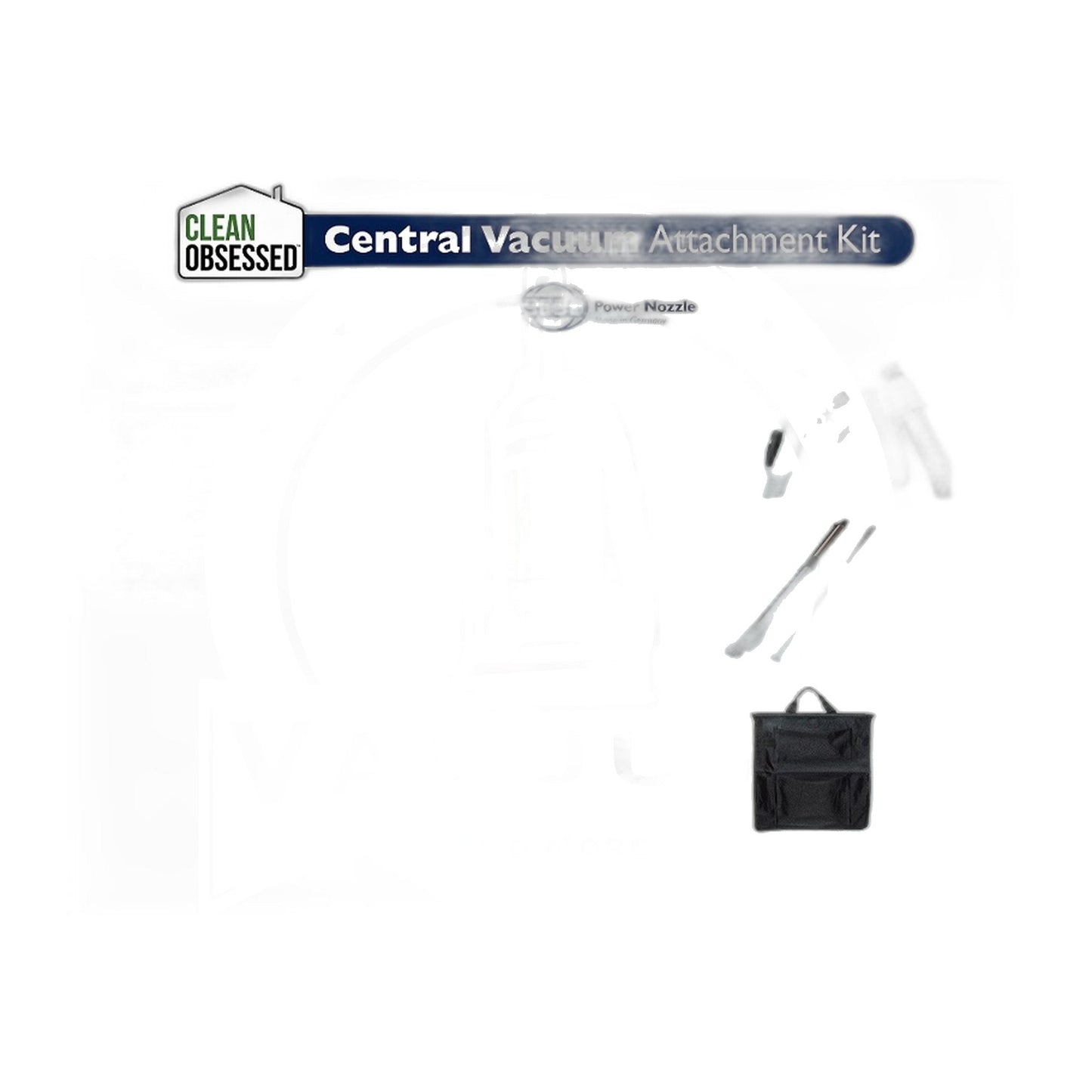 Clean Obsessed SEBO Central Vac Kit - 35' Pigtail Hose, 12" White Powerhead