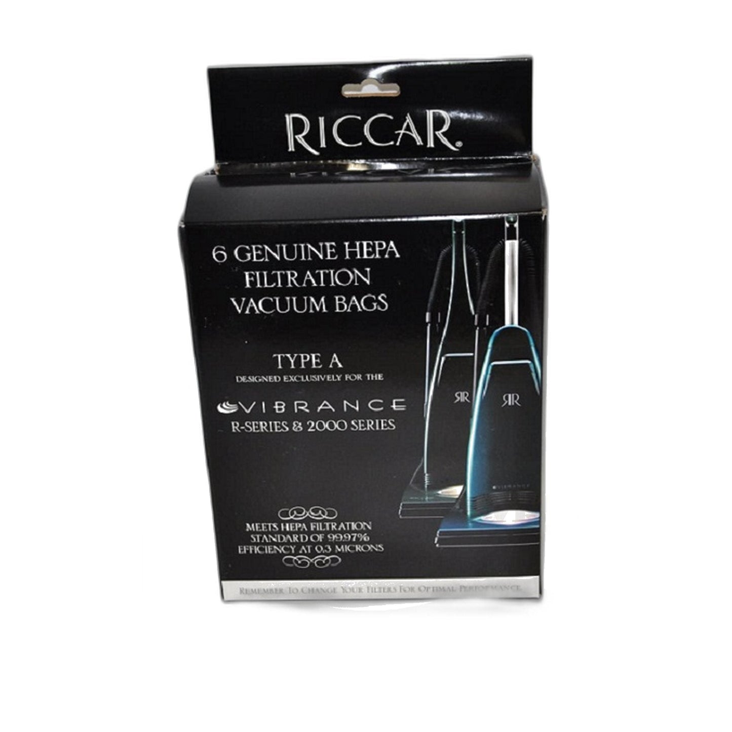 Riccar RAH-6 Type A HEPA Bags 6-Pack (Vibrance R, 2000 & 4000 Series)
