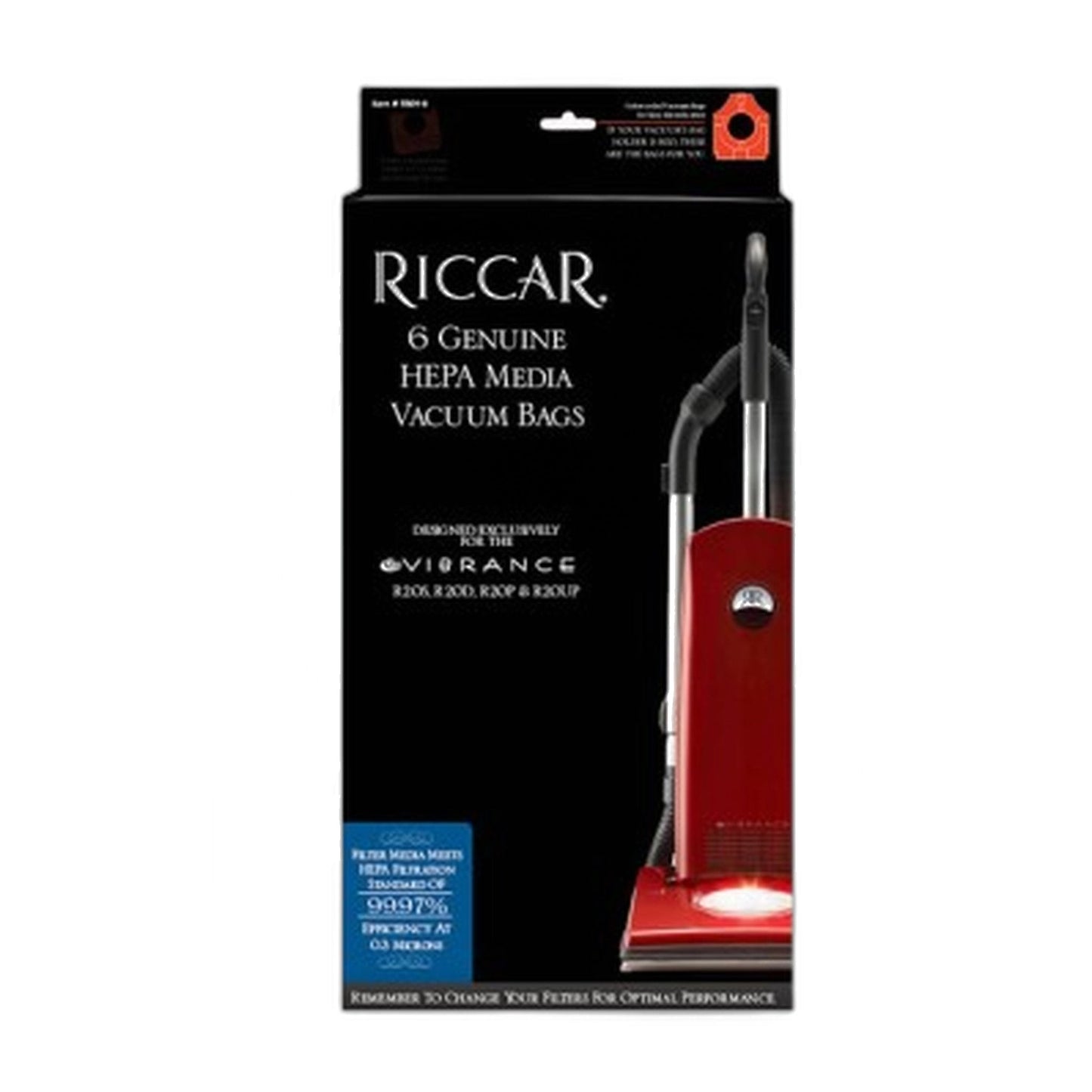 Riccar RMH-6 Type M HEPA Bags for Vibrance R20, 6-Pack