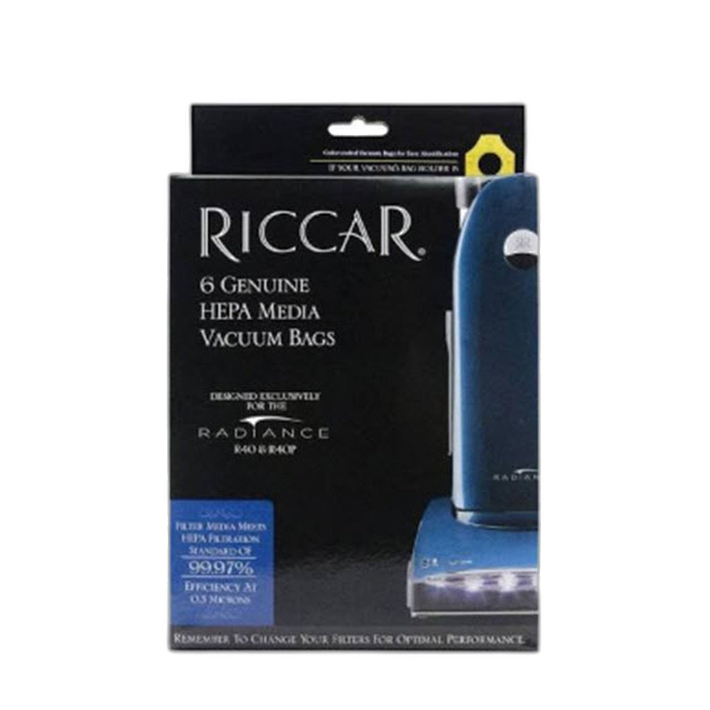 Riccar RPH-6 Type P HEPA Bags for Radiance R40 / R40P, 6-Pack