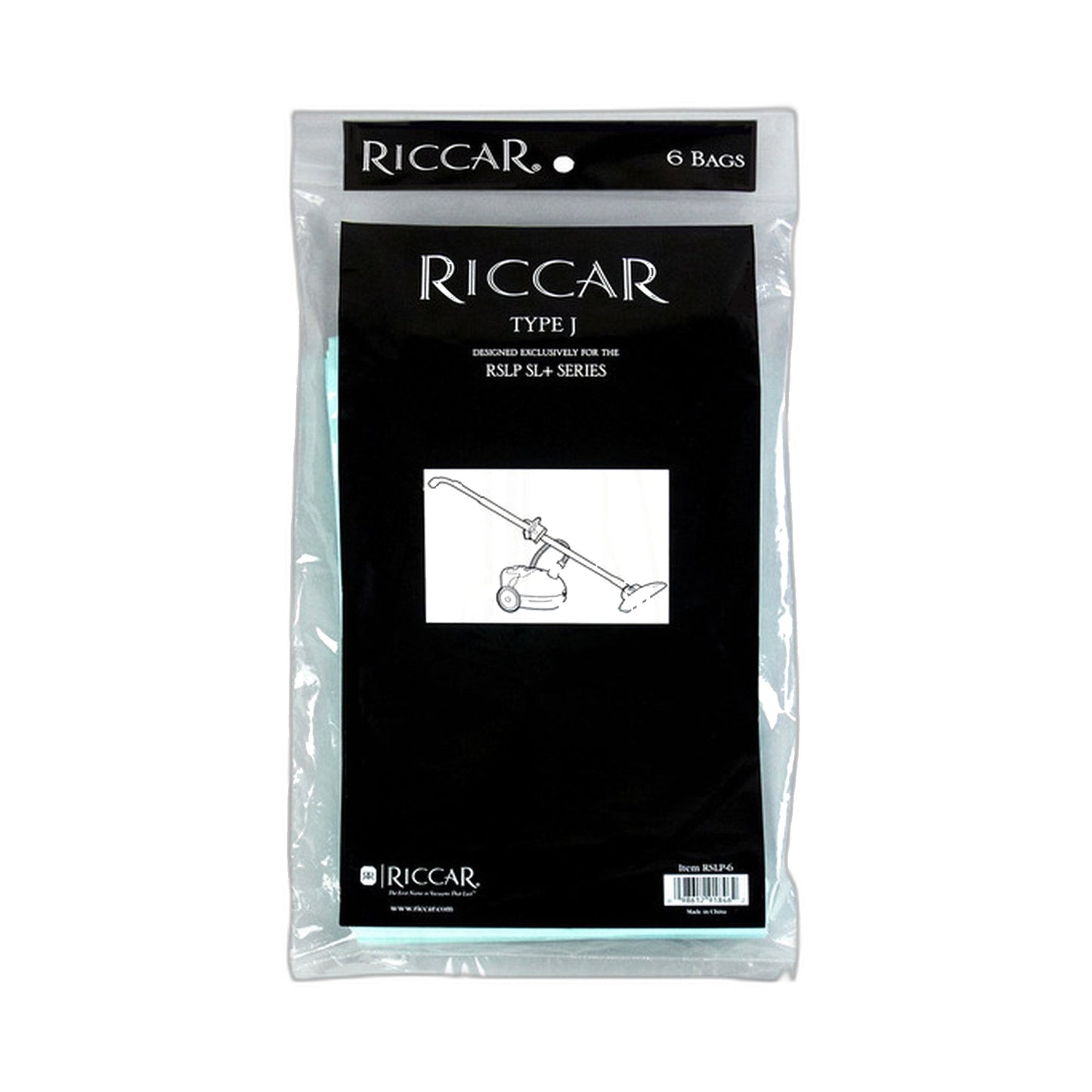 Riccar RSLP-6 SupraLite Canister Original Paper Bags, 6-Pack