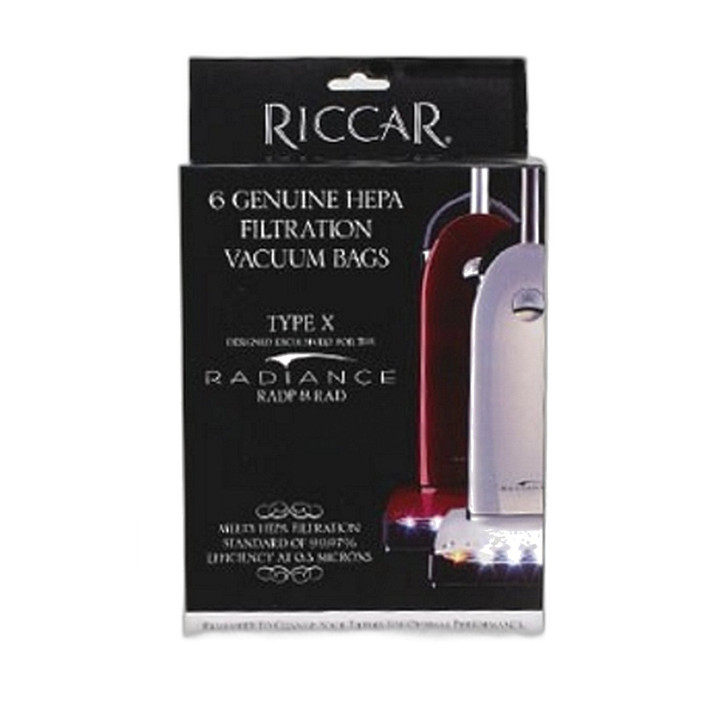 Riccar RXH-6 Type X Original Paper Bags for Radiance, 6-Pack