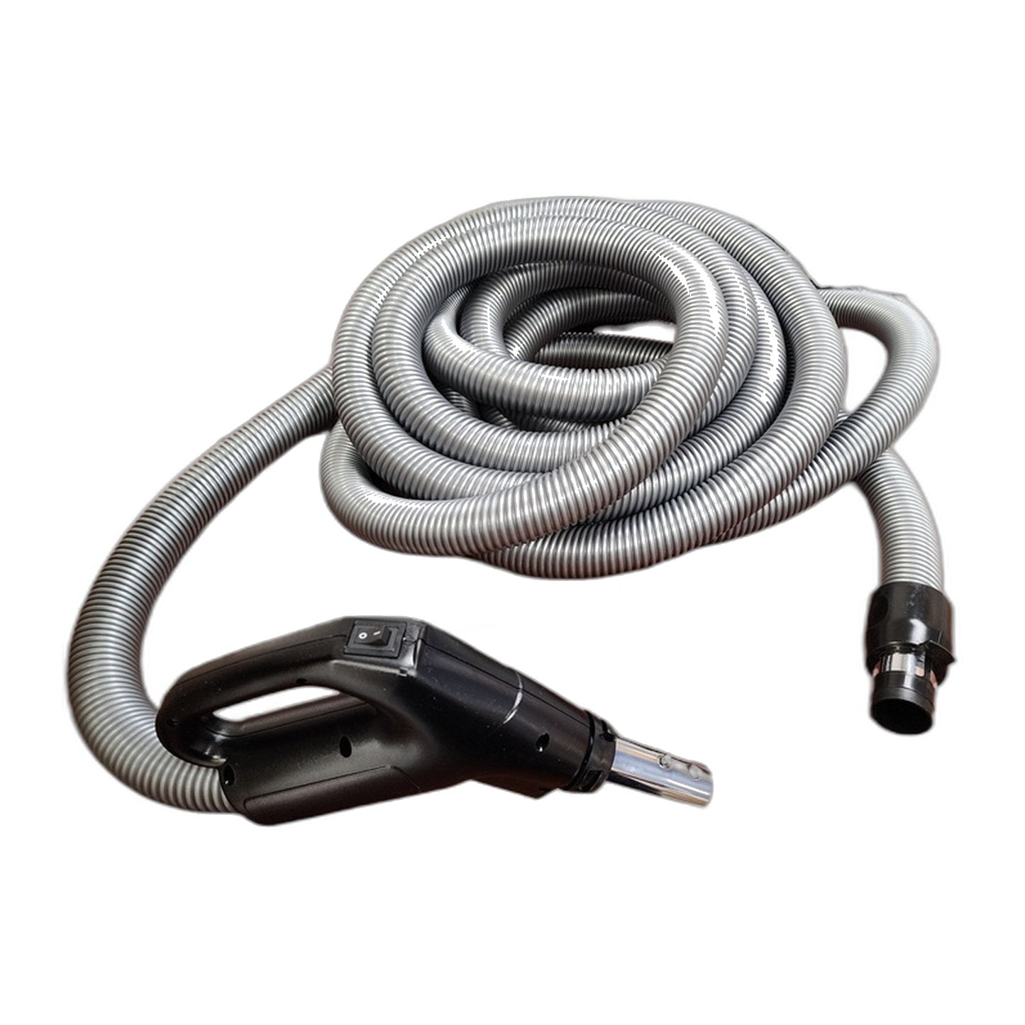30 ft x 1-3/8 in Low-Voltage Crushproof Central Vacuum Hose, Silver