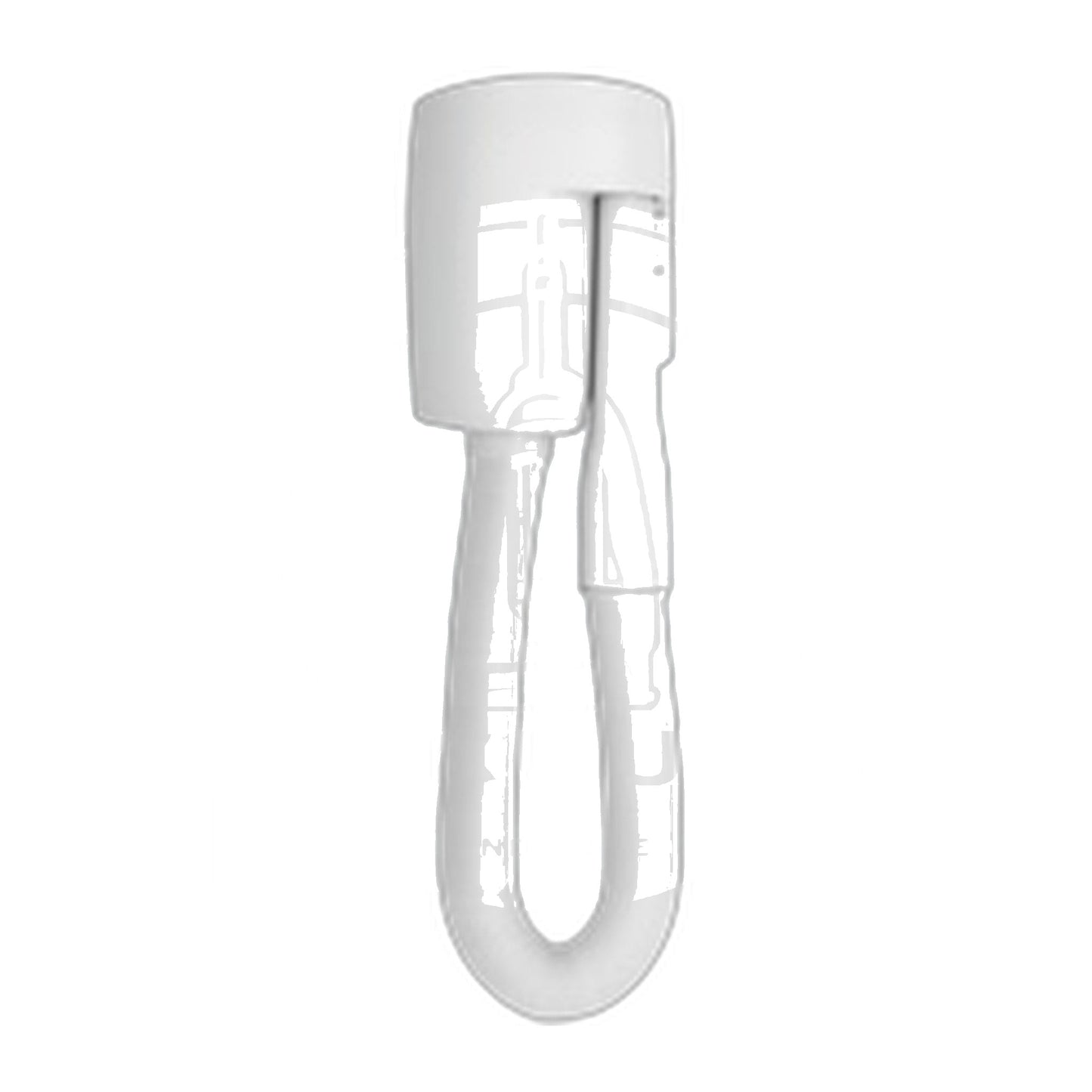 WallyFlex White Central Vacuum Auxiliary Valve with 13' Attached Hose