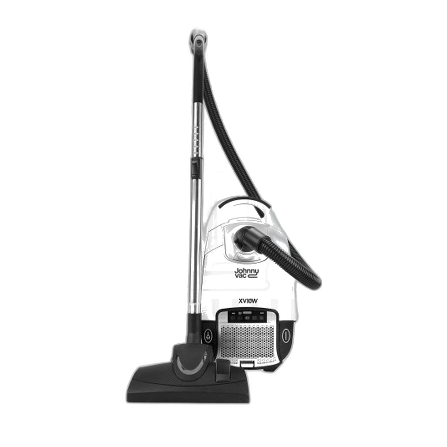 Johnny Vac XV10 White Straight-Suction Canister Vacuum, HEPA