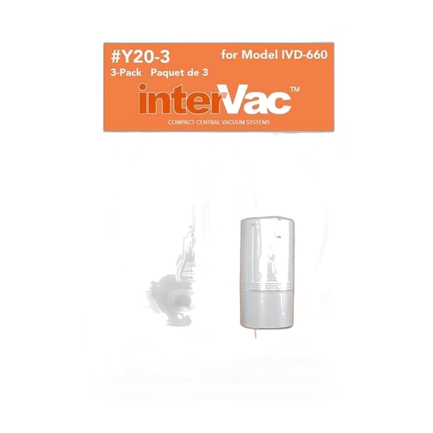 Intervac CondoVac Hypo-Allergenic Bags 3-Pack with Motor & Exhaust Filters